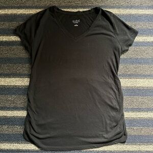 Isabel Maternity Black V Neck Tee Size Medium